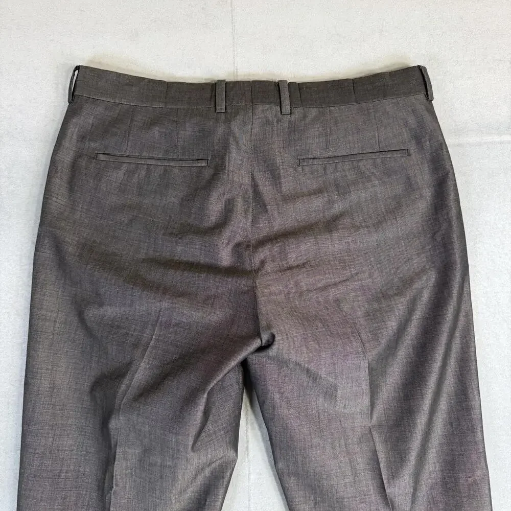 Paul Smith Dress Pants Mens 32x33 Gray Mohair Cotton Blend Slim Flat Front